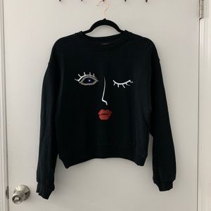 BERSHKA Black Sweatshirt